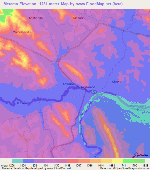 Merama,Uganda Elevation Map