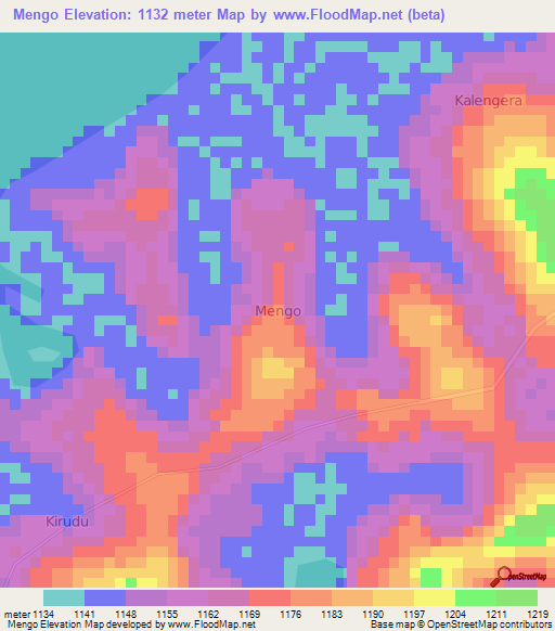 Mengo,Uganda Elevation Map