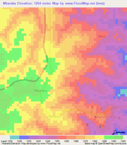 Mbaraka,Uganda Elevation Map