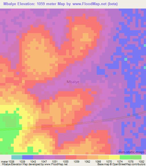 Mbalye,Uganda Elevation Map