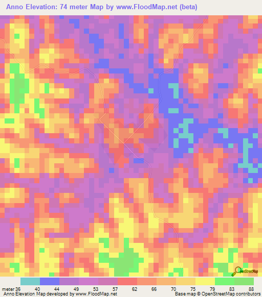 Anno,Ivory Coast Elevation Map