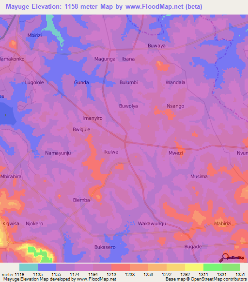Mayuge,Uganda Elevation Map