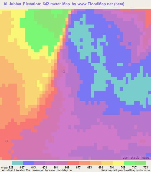 Al Jubbat,Syria Elevation Map