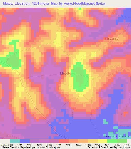 Matete,Uganda Elevation Map