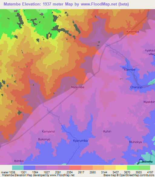 Matembe,Uganda Elevation Map