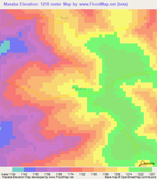 Masaba,Uganda Elevation Map