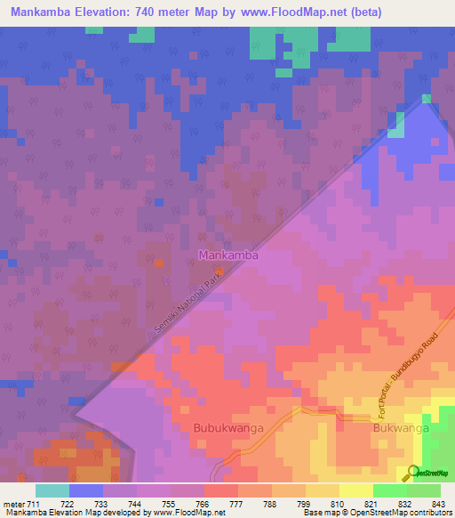 Mankamba,Uganda Elevation Map