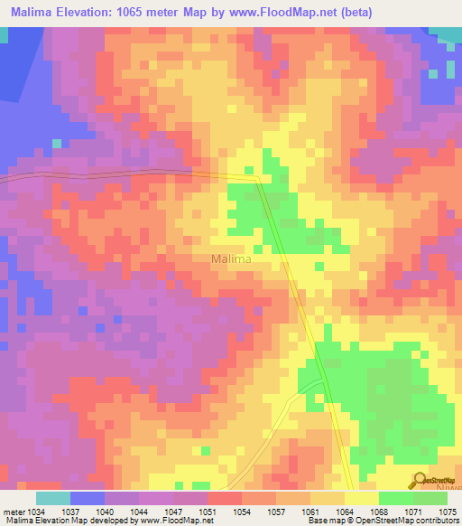 Malima,Uganda Elevation Map