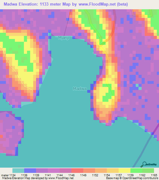Madwa,Uganda Elevation Map