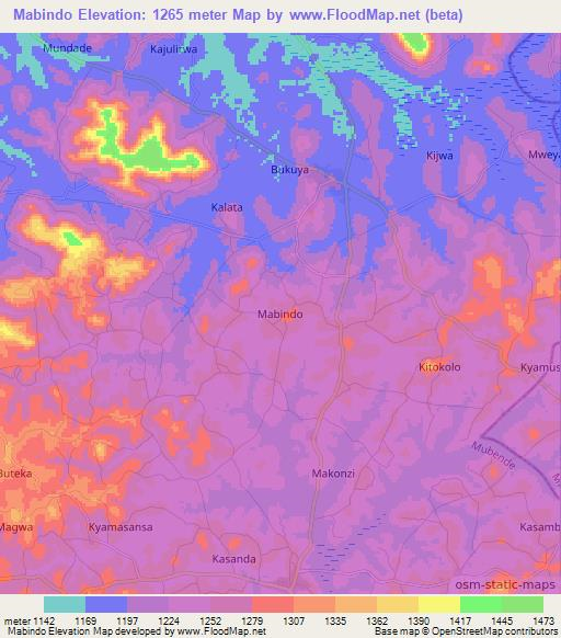 Mabindo,Uganda Elevation Map
