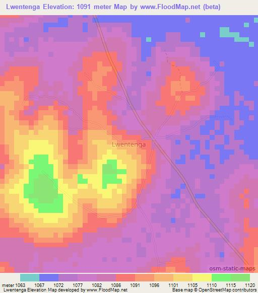 Lwentenga,Uganda Elevation Map