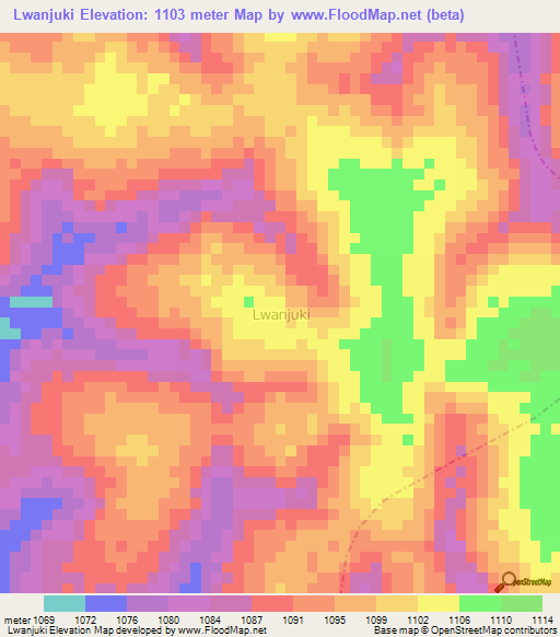 Lwanjuki,Uganda Elevation Map