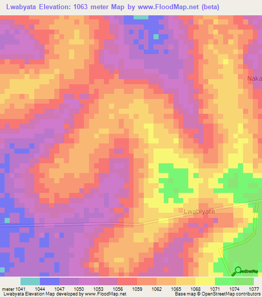 Lwabyata,Uganda Elevation Map