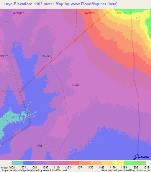 Luya,Uganda Elevation Map