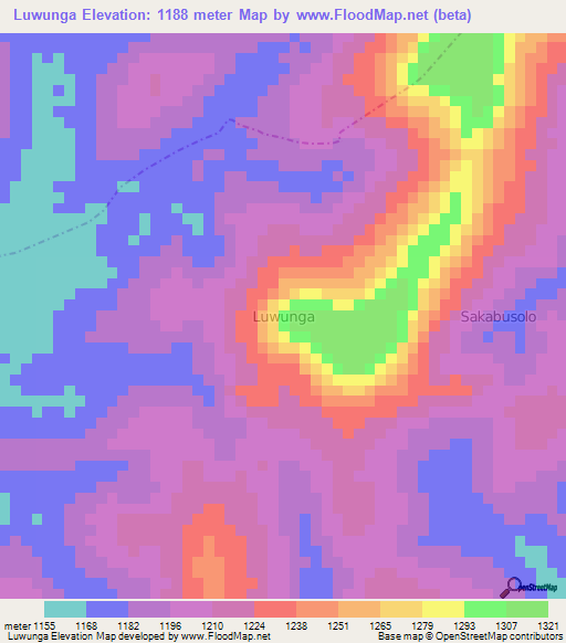 Luwunga,Uganda Elevation Map