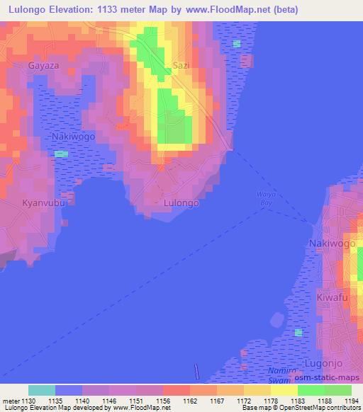 Lulongo,Uganda Elevation Map