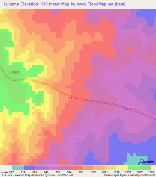 Lukuma,Uganda Elevation Map