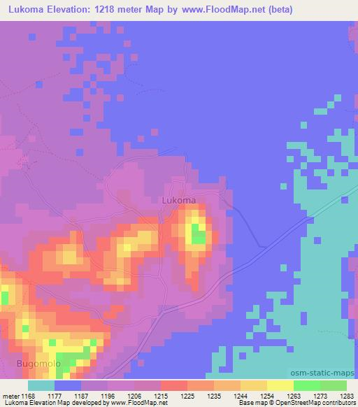 Lukoma,Uganda Elevation Map