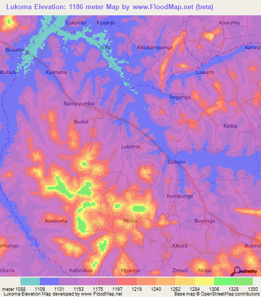 Lukoma,Uganda Elevation Map