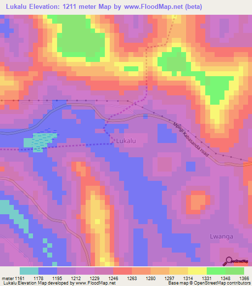 Lukalu,Uganda Elevation Map