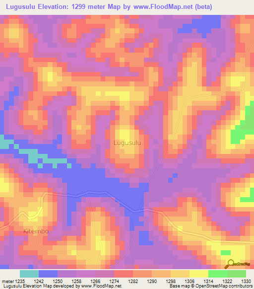 Lugusulu,Uganda Elevation Map