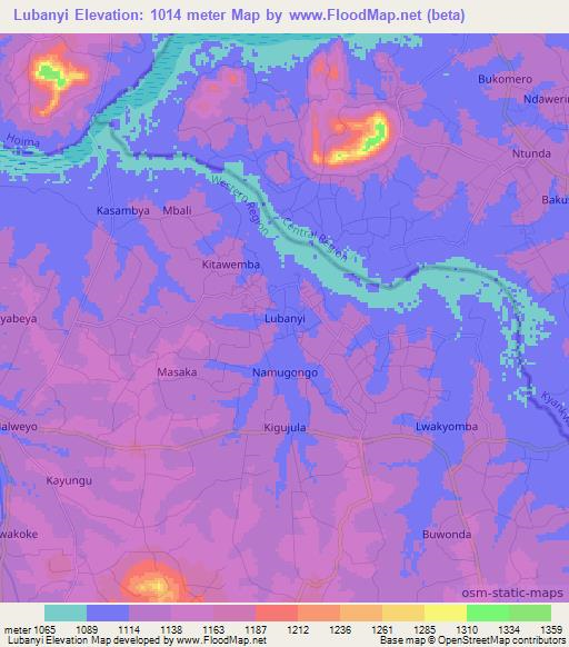 Lubanyi,Uganda Elevation Map