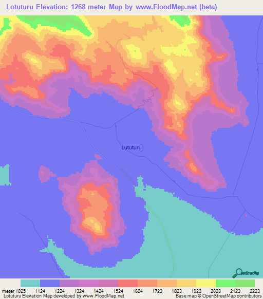 Lotuturu,Uganda Elevation Map