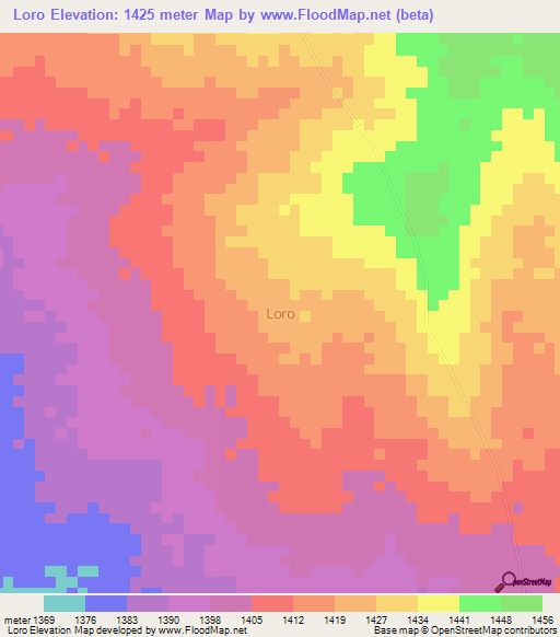Loro,Uganda Elevation Map