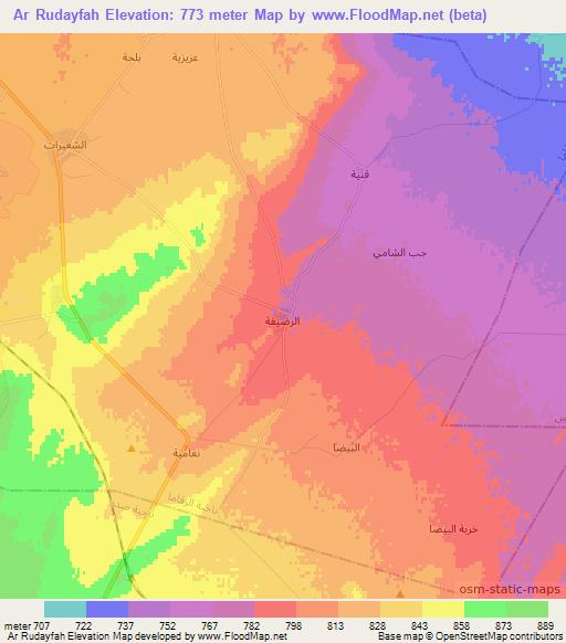 Ar Rudayfah,Syria Elevation Map