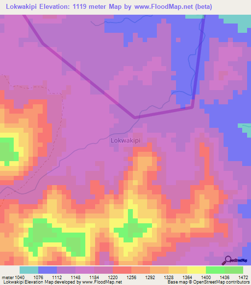 Lokwakipi,Uganda Elevation Map