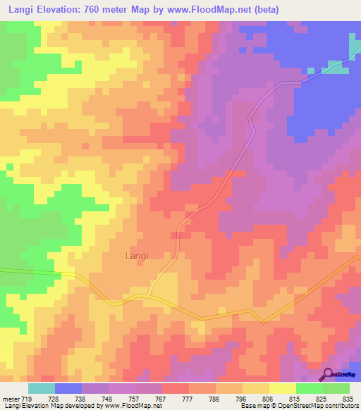 Langi,Uganda Elevation Map