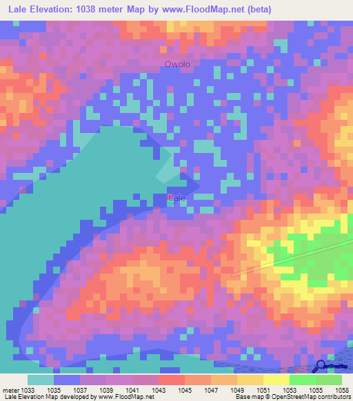 Lale,Uganda Elevation Map