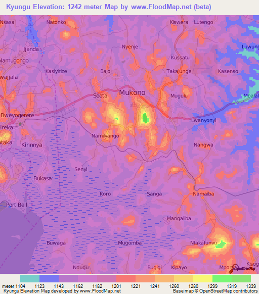 Kyungu,Uganda Elevation Map