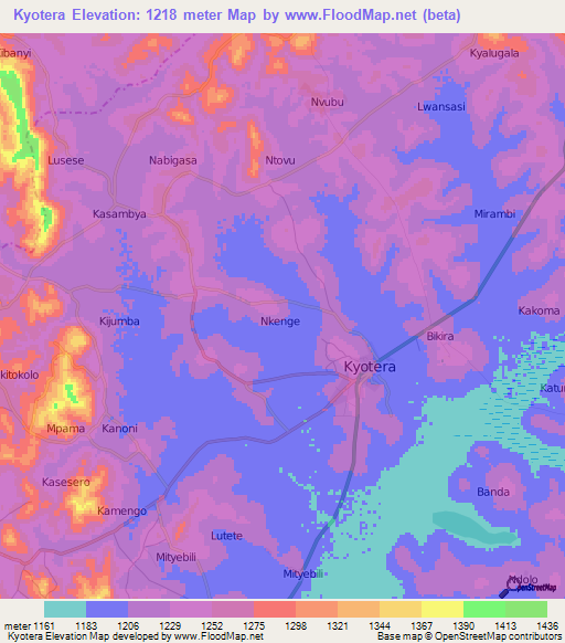 Kyotera,Uganda Elevation Map