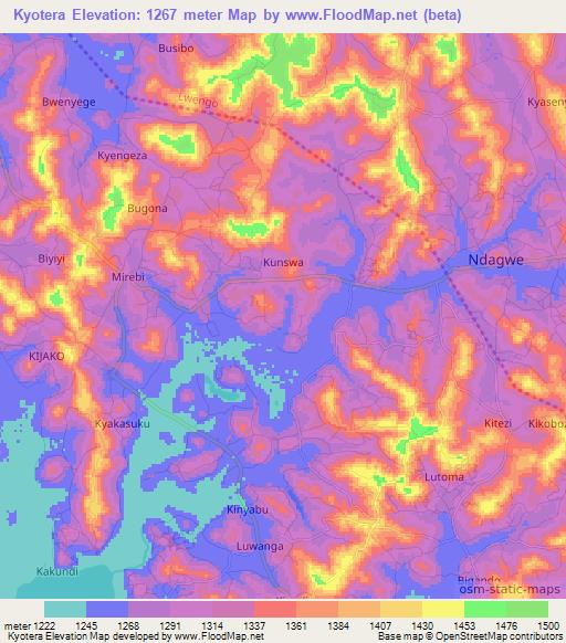 Kyotera,Uganda Elevation Map