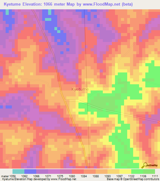Kyetume,Uganda Elevation Map