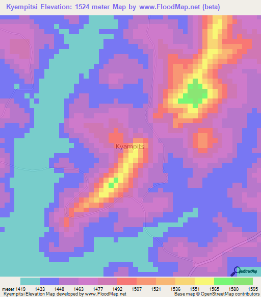 Kyempitsi,Uganda Elevation Map