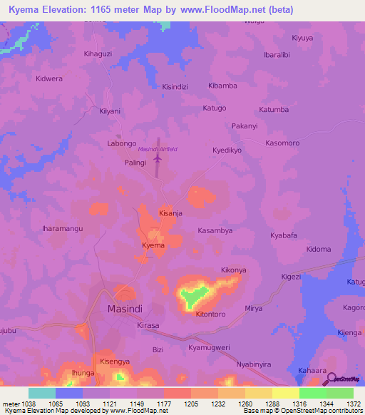 Kyema,Uganda Elevation Map