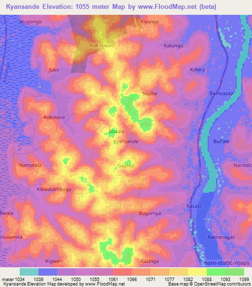Kyansande,Uganda Elevation Map