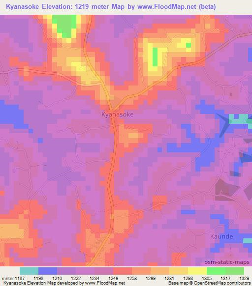 Kyanasoke,Uganda Elevation Map