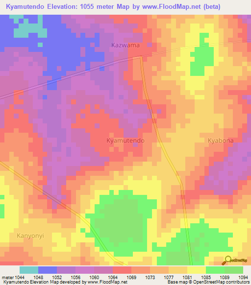 Kyamutendo,Uganda Elevation Map