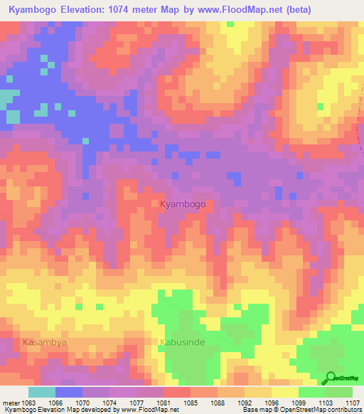 Kyambogo,Uganda Elevation Map