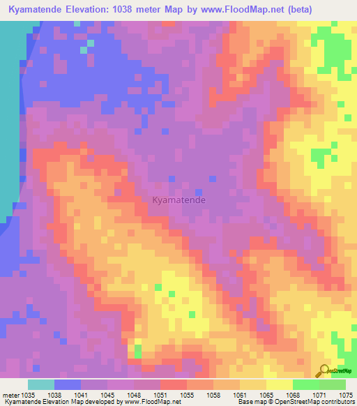 Kyamatende,Uganda Elevation Map