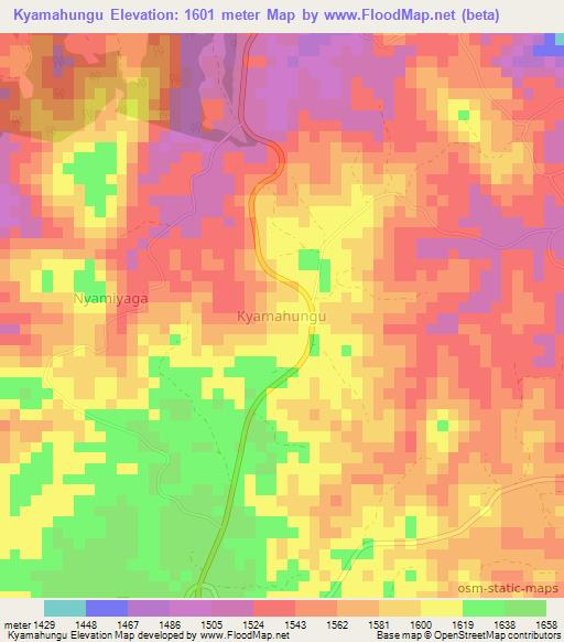Kyamahungu,Uganda Elevation Map
