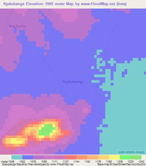 Kyalubanga,Uganda Elevation Map