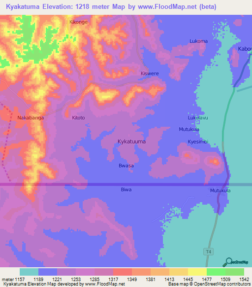 Kyakatuma,Uganda Elevation Map