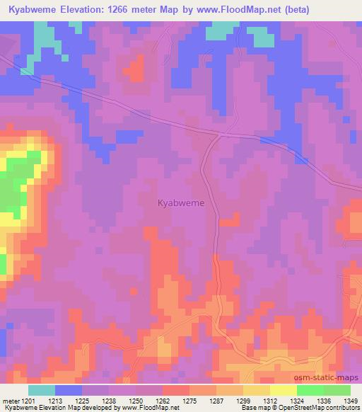Kyabweme,Uganda Elevation Map