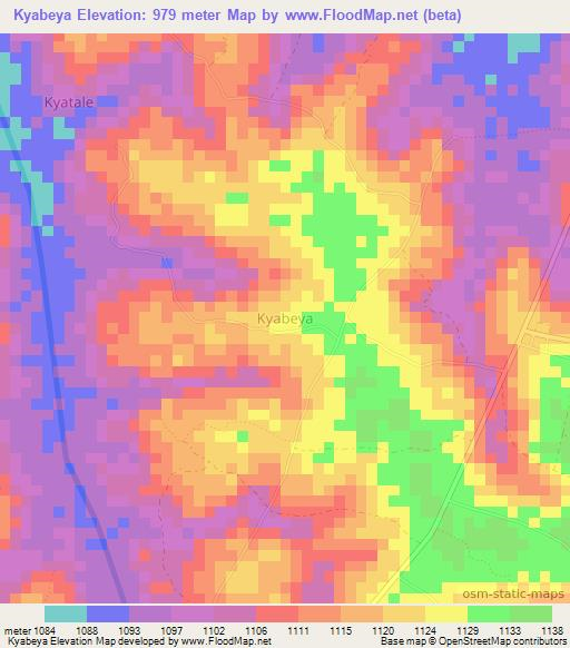 Kyabeya,Uganda Elevation Map