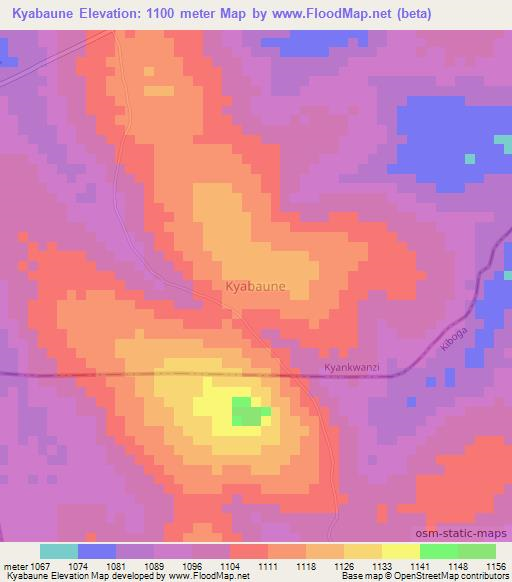 Kyabaune,Uganda Elevation Map