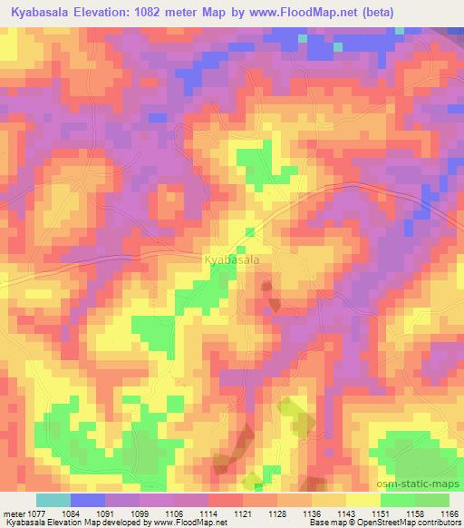 Kyabasala,Uganda Elevation Map